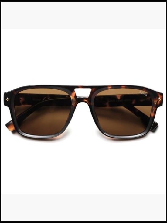 Retro Square Polarized Aviator Sunglasses with UV400 TAC Lenses main image 7